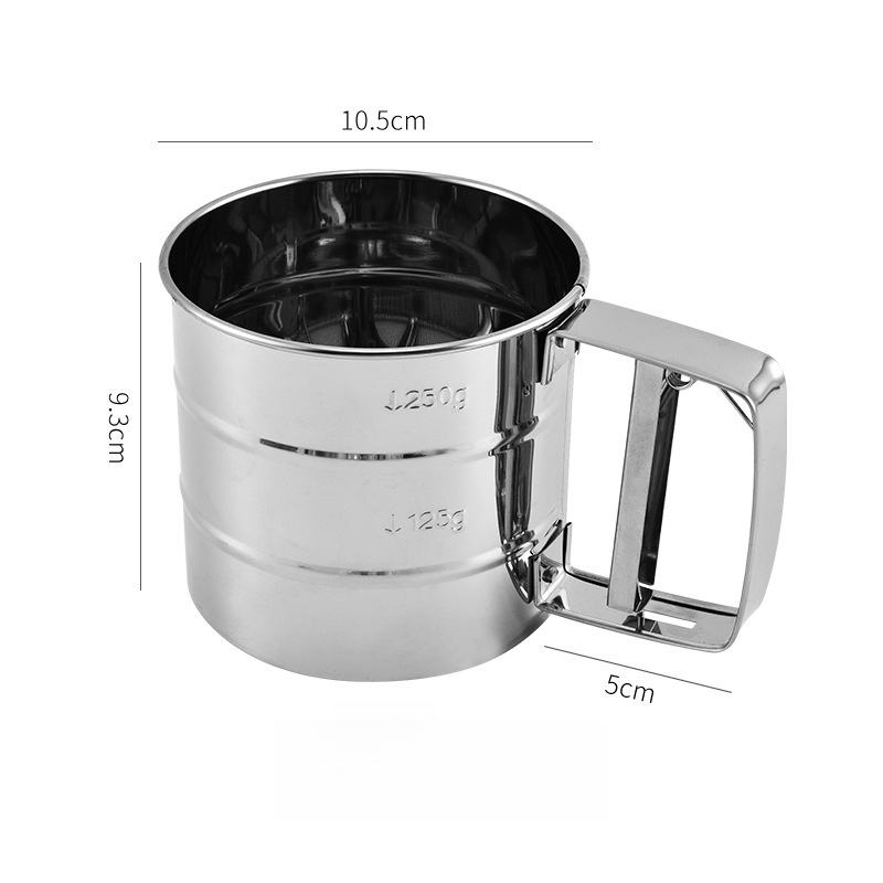 Stainless Steel Rotary Flour Sifter with Hand Crank – 3-Cup Capacity