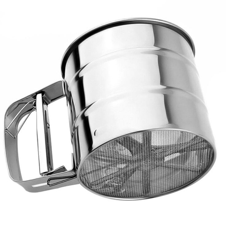 Stainless Steel Rotary Flour Sifter with Hand Crank – 3-Cup Capacity
