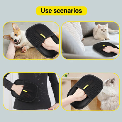 FurFix Pet Electrostatic Hair Removal Gloves Two-way Brush Sticky Hair Removal Glove for Cats and Dogs Pet Gloves Cat Hair Cleaning