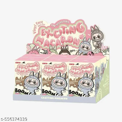 Poftik Labubu doll Exciting Macaron Series-Vinyl Plush Pendant Blind Box, Labubu doll Exciting Macaron Blind Box Figures, Random Design labubu doll Action Figures Collectible Toys Home Decorations (Single Pcs)